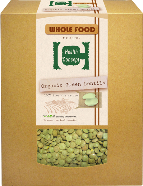 Health Concept Organic Green Lentils