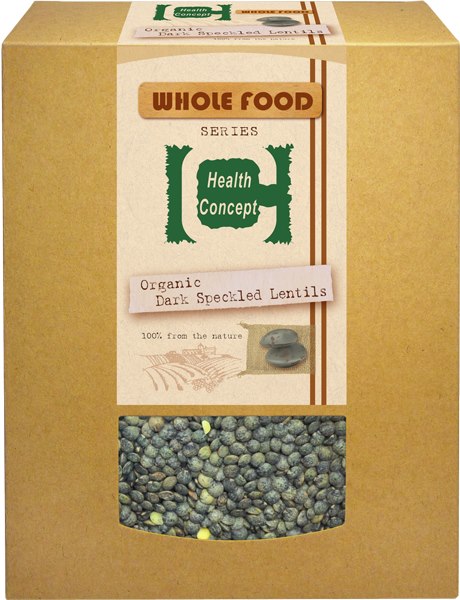 Health Concept Organic Dark Speckled Lentils